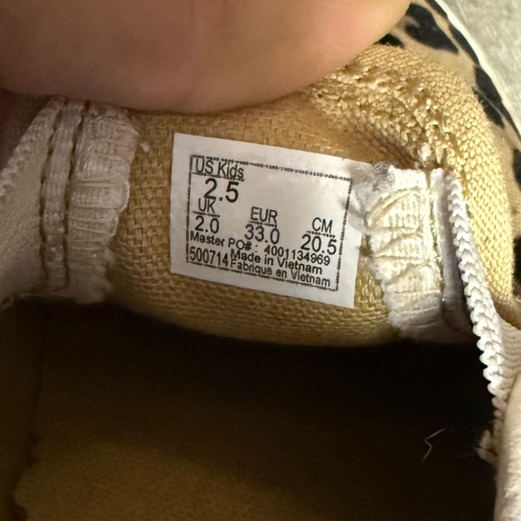 Leopard print vans, size 2 1/2, lightly worn - Picture 2 of 2